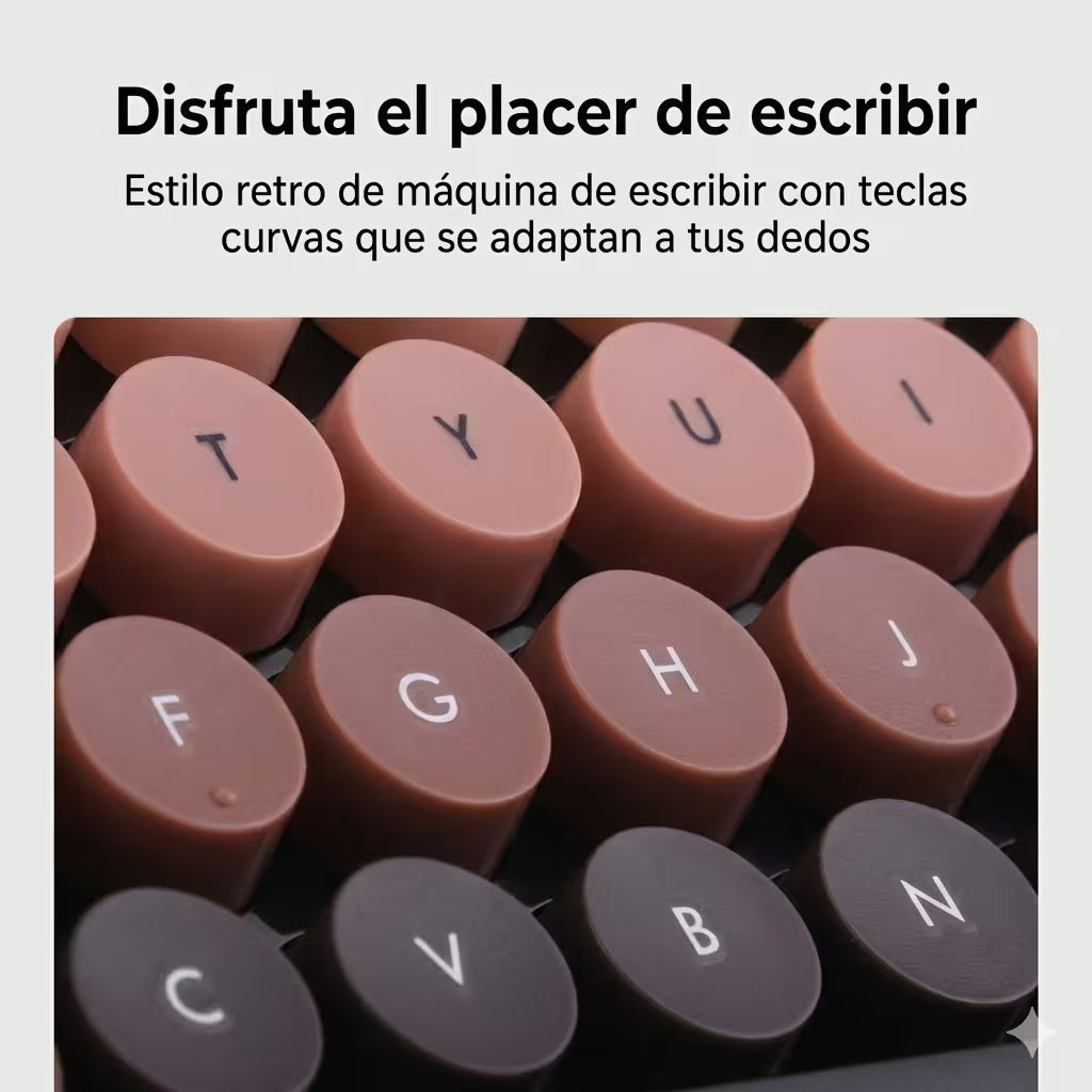 Teclado Inalámbrico Mofii Anni - Degradado Negro | 84 Teclas Redondas | Triple Conexión BT+2.4G | Osito Magnético
