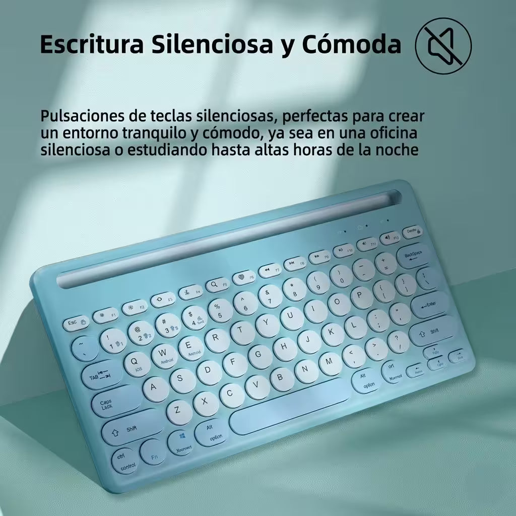 Combo Teclado y Mouse Inalámbrico AS-211 - Morado | Triple Conexión BT+2.4G 78 Teclas USB-C 40H