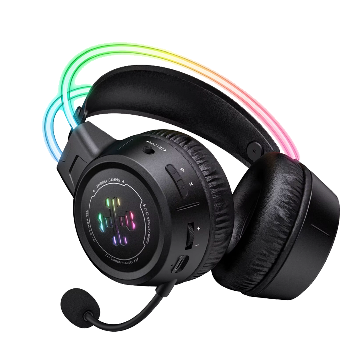 Diadema Gamer Inalámbrica Onikuma GT889 – Bluetooth 5.4 | 60H Batería | Tri-Modo 2.4G + BT + Cable | RGB | Mic Expuesto