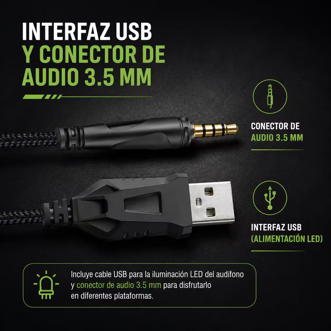 Diadema Gamer ONIKUMA K8 LED RGB Verde Camuflado - Micróf... - vista 12 diadema gamer audífonos