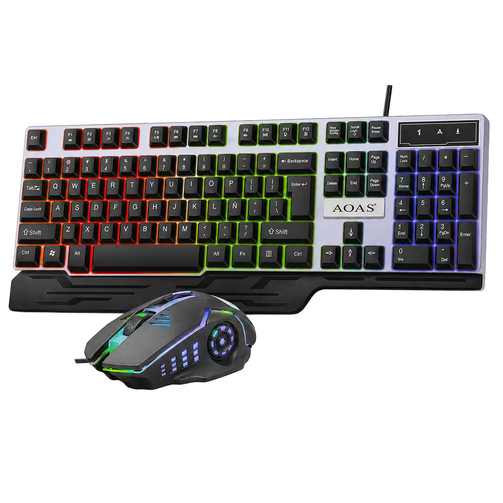 Combo Teclado y Mouse Gamer WB-550 RGB - Membrana 104 Teclas Anti-Ghost USB