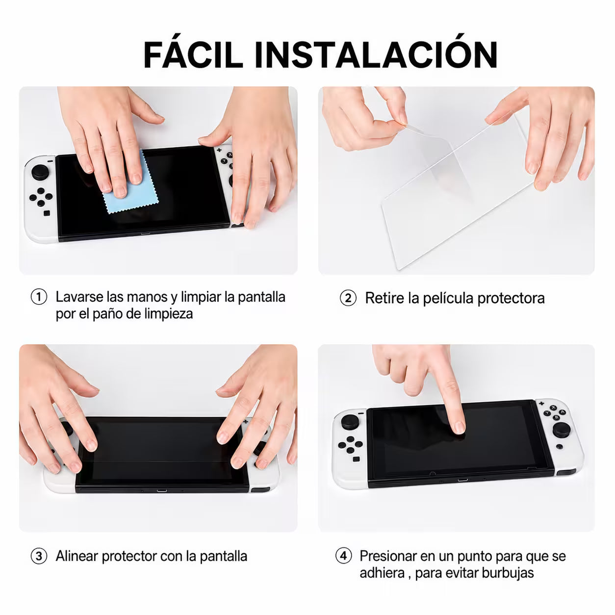 Vidrio Templado Nintendo Switch OLED – Protección 9H HD 99%