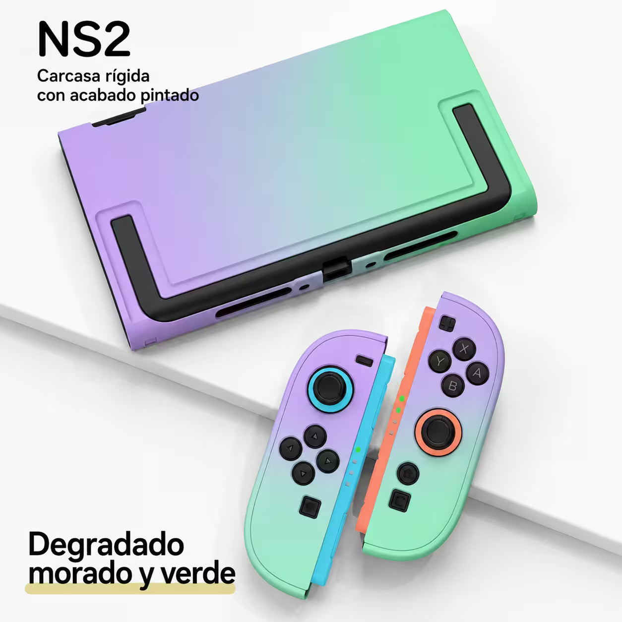 Carcasa Protectora Nintendo Switch 2 | Acrílica Degradado Verde Menta y Lila