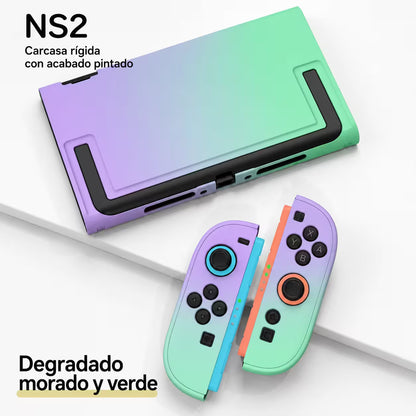 Carcasa Protectora Nintendo Switch 2 | Acrílica Degradado Verde Menta y Lila