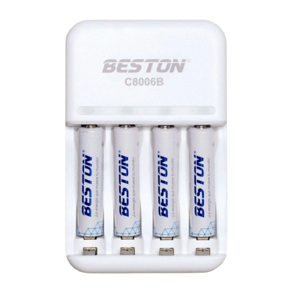 CARGADOR PILAS AAAx4 RANURAS (INCLUYE 4 PILAS RECARGABLES DE 1100mAh)