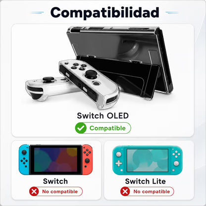 Funda Acrílica Transparente Nintendo Switch OLED – Crystal Case Dock Friendly