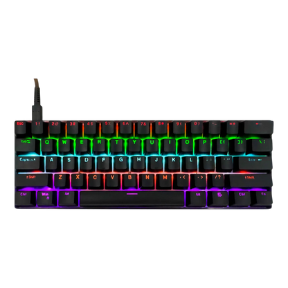 Teclado mecánico para juegos T-Wolf T60 60% RGB con cable NEGRO