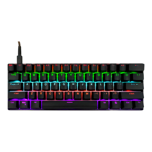 Teclado mecánico para juegos T-Wolf T60 60% RGB con cable NEGRO