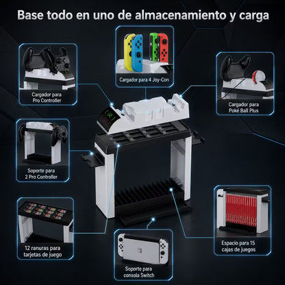 Base Multifuncional de Carga y Soporte Nintendo Switch - DOBE | USB-C Ventilador