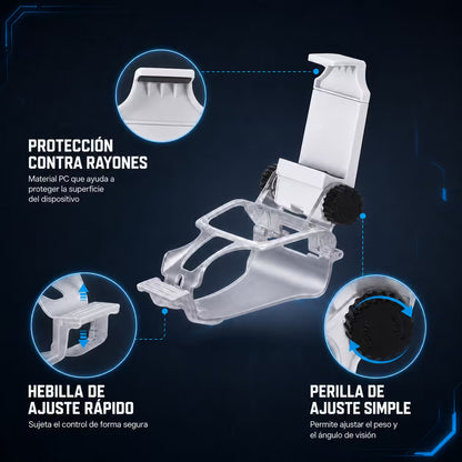 Pinza Soporte Smartphone DOBE PS5 DualSense - Clip Teléfono Móvil Hasta 8" Gaming
