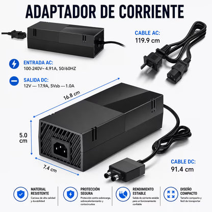 Fuente de Poder Genérica Xbox One FAT | Voltaje Automático Indicador LED 100-127V
