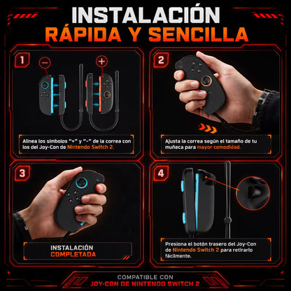 Par de Straps para Joy-Con Nintendo Switch 2 – Correas de Muñeca con Botones SL/SR