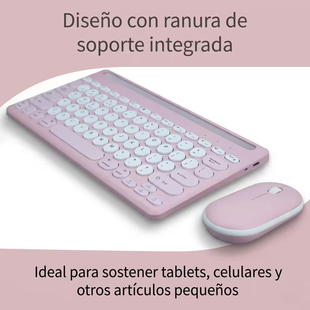 Combo Teclado y Mouse Inalámbrico AS-211 - Morado | Triple Conexión BT+2.4G 78 Teclas USB-C 40H