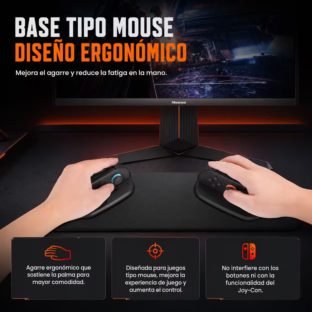Soporte Joy-Con Tipo Mouse Nintendo Switch 2 - Pack 2 Unidades Magnético Teflón PTFE