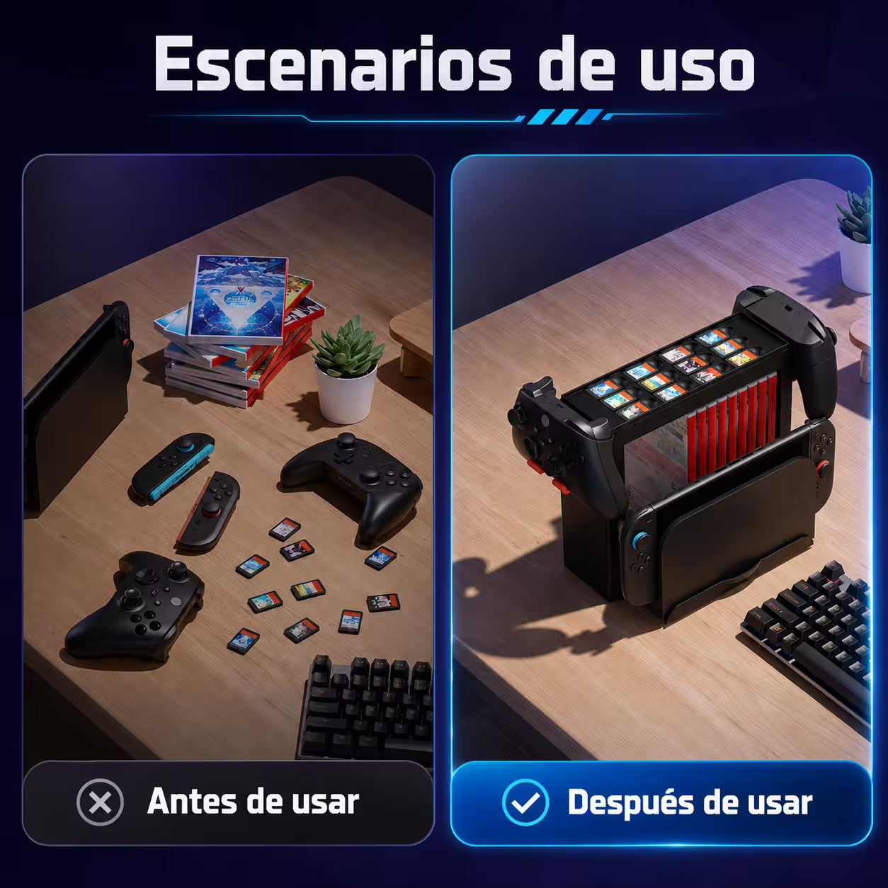 Base Vertical Organizadora DOBE para Nintendo Switch, OLED y 2 — Modelo TNS-19051
