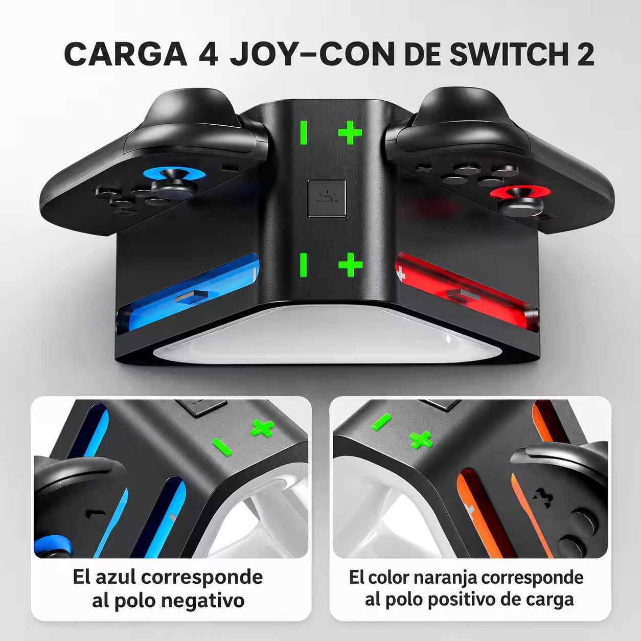 Base de Carga Joy-Con 4en1 RGB Nintendo Switch 2 – Charging Dock Triangular | USB-C