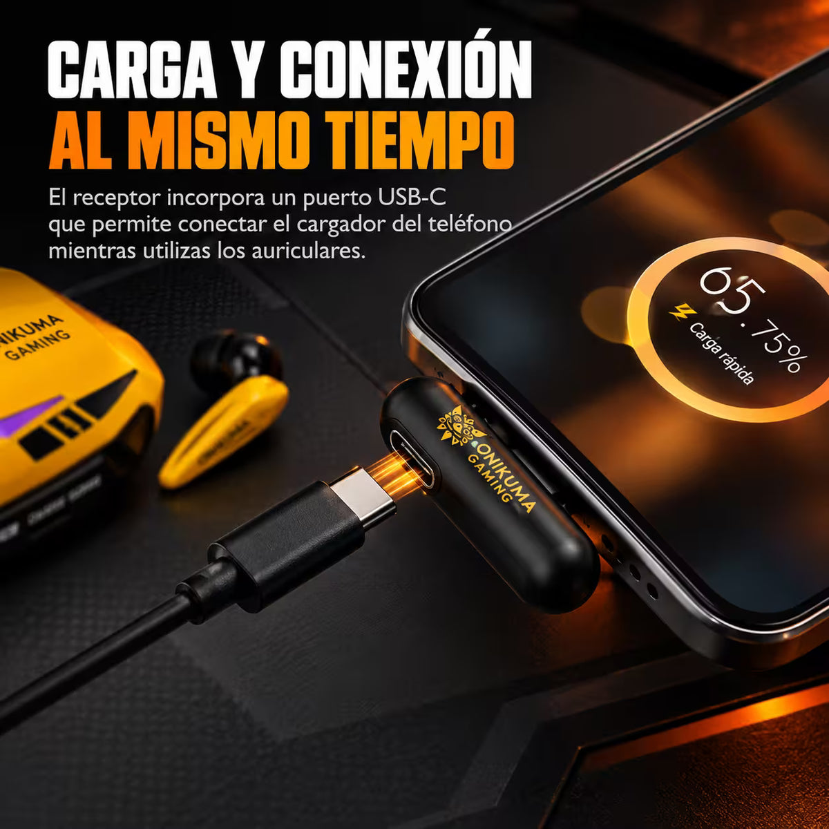 Audífonos Gamer ONIKUMA TX616 Bluetooth 5.4 + 2.4GHz con ENC y Estuche de Carga