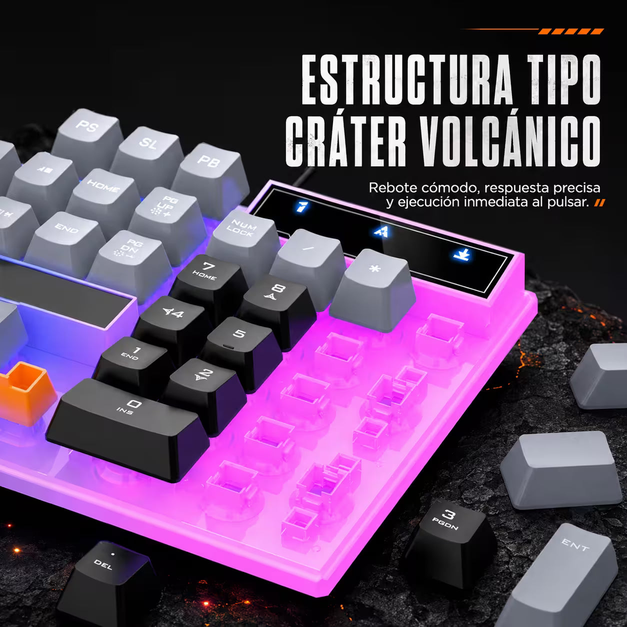 Combo Teclado y Mouse Gamer RGB AOAS A-1020 Negro USB – 104 Teclas con Ñ | DPI 800/1200/1600