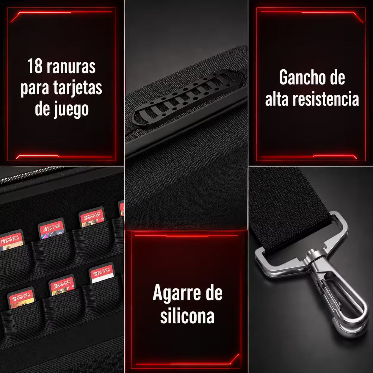 Maleta Viajera Nintendo Switch 1, OLED — Gran Almacenamiento | EVA + Nailon