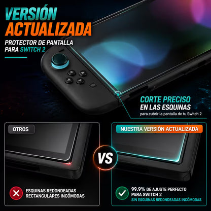 Vidrio Templado Nintendo Switch 2 – Protección 9H HD 99%