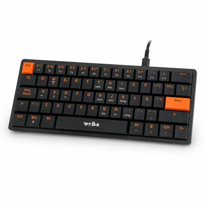 Teclado Mecánico Mini Weibo WB-777 – Switch Rojo | 61 Teclas | Anti-Ghosting | USB-C Desmontable | Sin LED