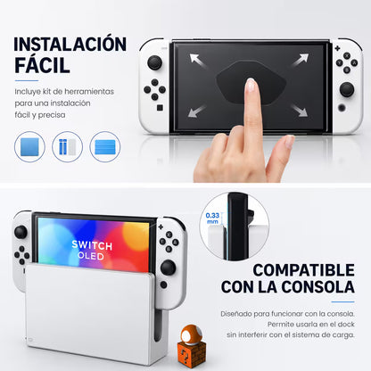 Vidrio Templado Nintendo Switch OLED – Protección 9H HD 99%