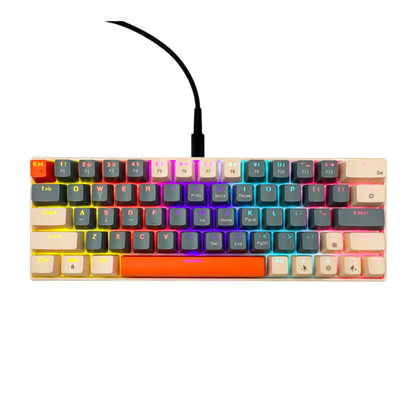 Teclado mecánico para juegos T-Wolf T60 60% RGB con cable GRIS-HABANO