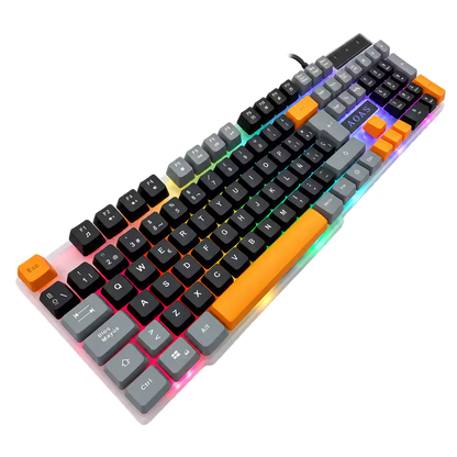 Combo Teclado y Mouse Gamer RGB AOAS A-1020 Negro USB – 104 Teclas con Ñ | DPI 800/1200/1600
