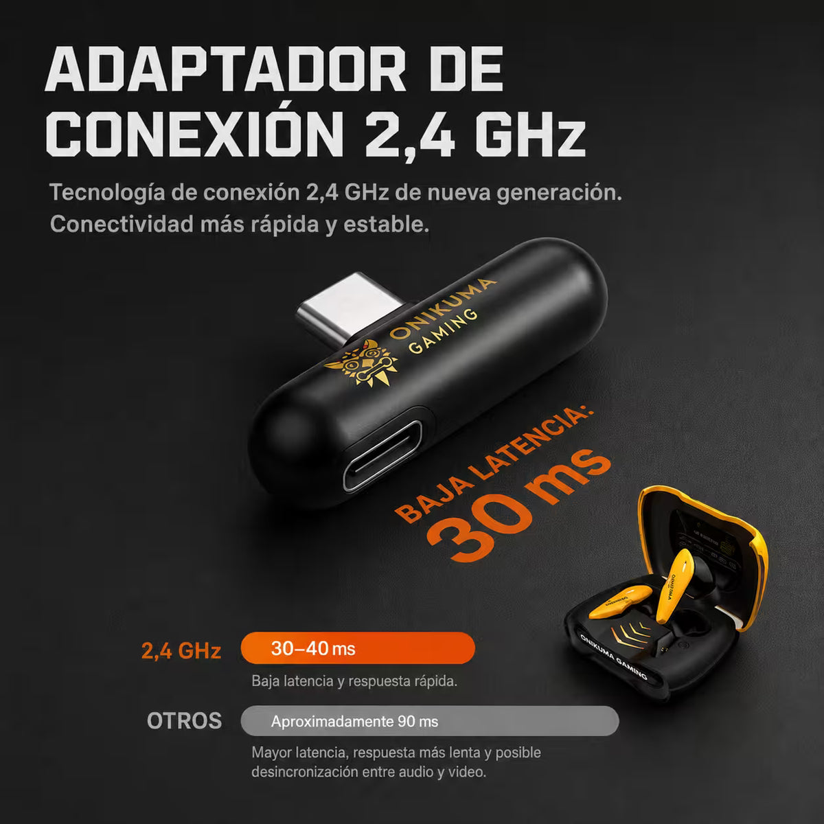 Audífonos Gamer ONIKUMA TX616 Bluetooth 5.4 + 2.4GHz con ENC y Estuche de Carga