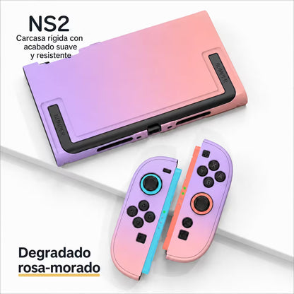 Carcasa Protectora Nintendo Switch 2 | Acrílica Degradado Rosado y Lila