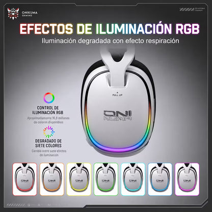 Audífonos Gamer Inalámbricos Onikuma GT805 Blanca| 4 en 1 | Mic Oculto ENC | 60H Batería | PS5, PC, Switch, Móvil