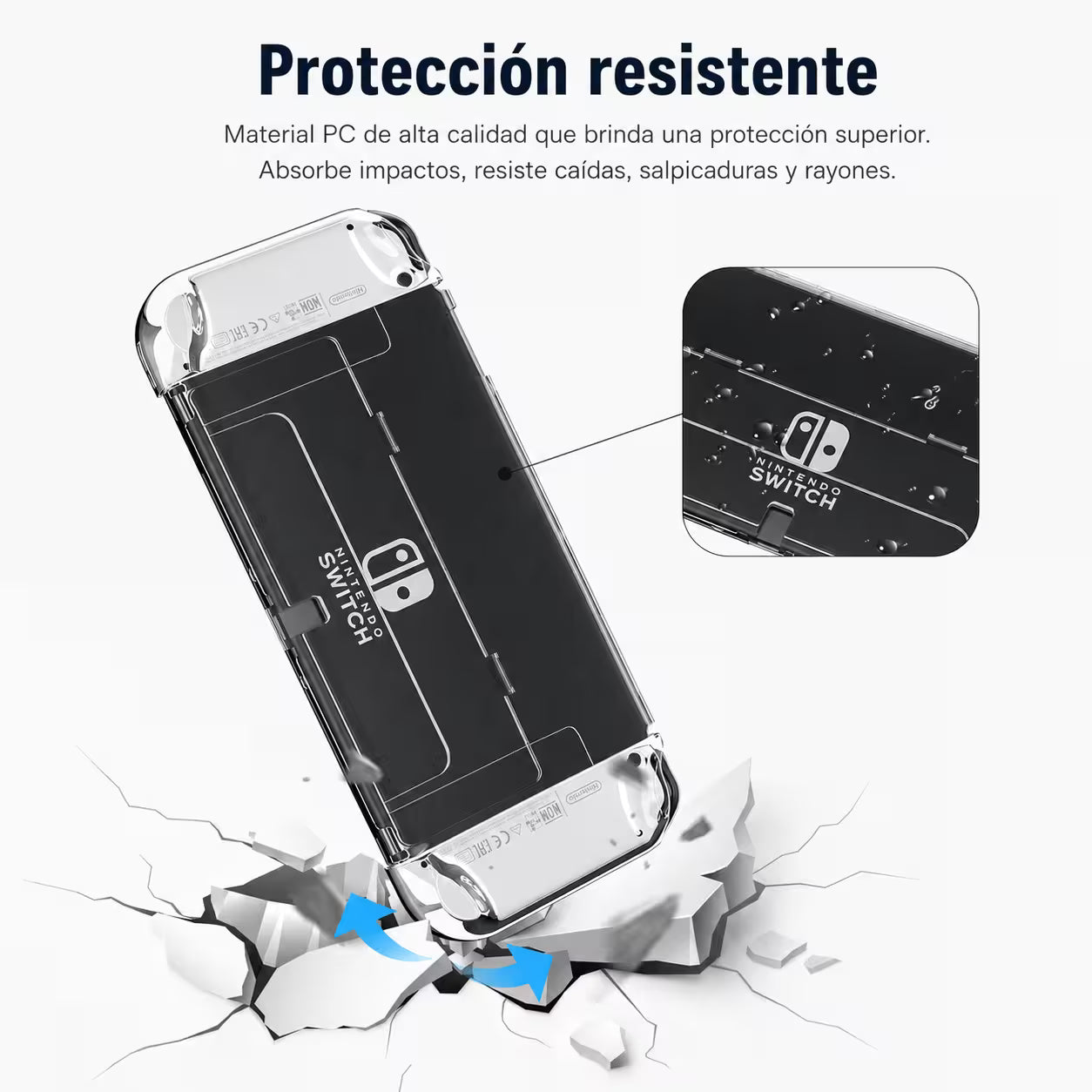 Funda Acrílica Transparente Nintendo Switch OLED – Crystal Case Dock Friendly
