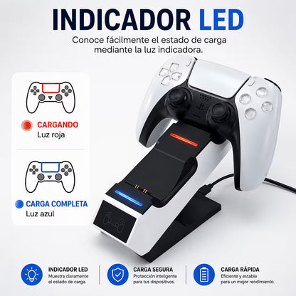 Base Cargadora Dual PS5 – Carga Rápida USB-C MIMD