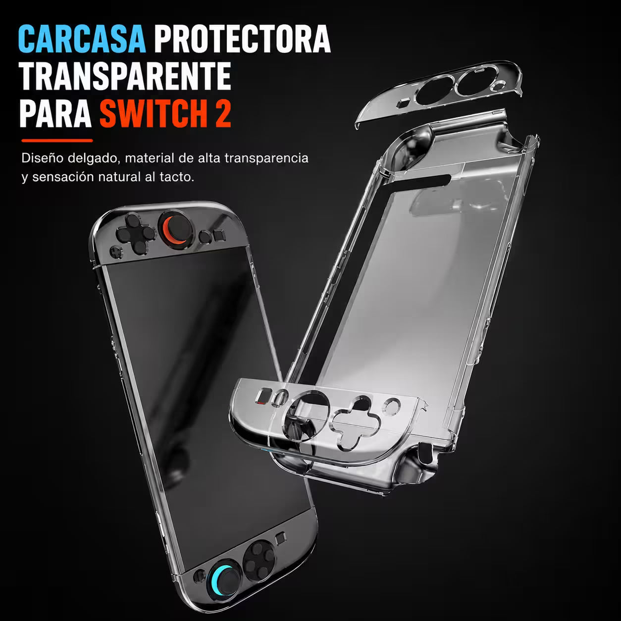 Carcasa Protectora Nintendo Switch 2 | Acrílica Transparente Crystal Clear