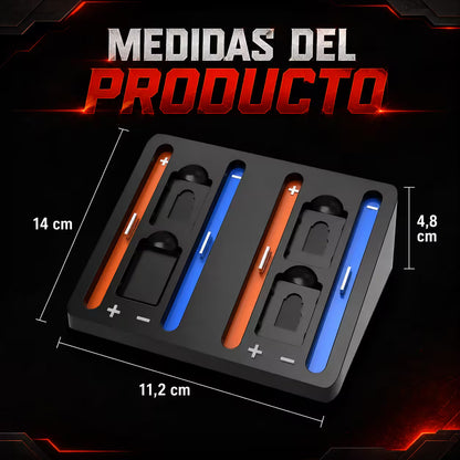 Base de Carga Joy-Con Nintendo Switch 2 – 4 Mandos Simultáneos | LED Bicolor | USB-C | Slot Tarjeta