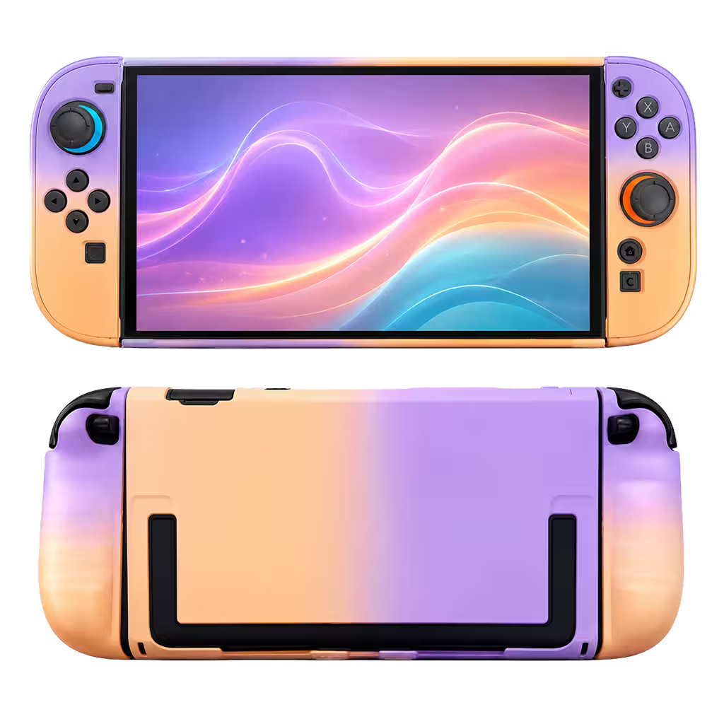 Carcasa Protectora Nintendo Switch 2 | Acrílica Degradado Rosado y Lila