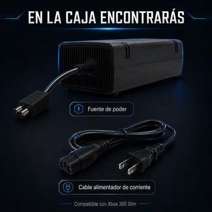 Fuente de Poder Genérica Xbox 360 Slim | Voltaje Automático Indicador LED
