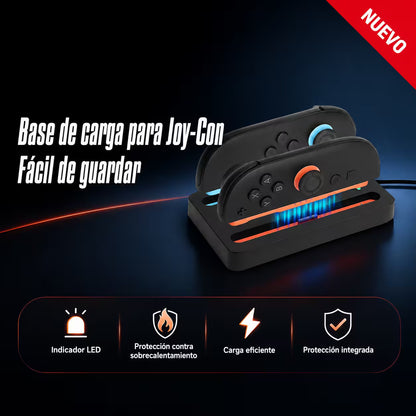 Base de Carga Joy-Con Nintendo Switch 2 - Charging Dock Dual LED USB-C Plug and Play
