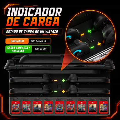 Base de Carga y Almacenamiento All-in-One Nintendo Switch 2 – RGB 7 Modos | 4 Joy-Con | 9 Tarjetas | USB