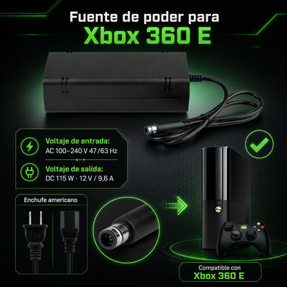 Fuente de Poder Genérica Xbox 360 Super Slim | Voltaje Automático Indicador LED