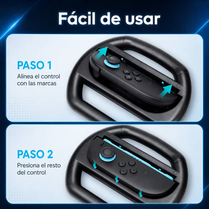 Volante para Joy-Con Nintendo Switch 2 - Pack x2 L+R Simulador Conducción Carreras