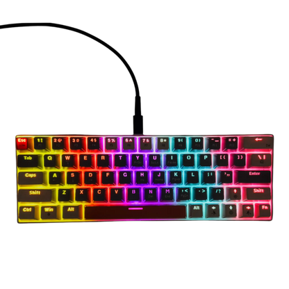 Teclado mecánico para juegos T-Wolf T60 60% RGB con cable GRIS-HABANO
