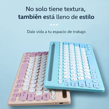 Combo Teclado y Mouse Inalámbrico AS-211 - Morado | Triple Conexión BT+2.4G 78 Teclas USB-C 40H