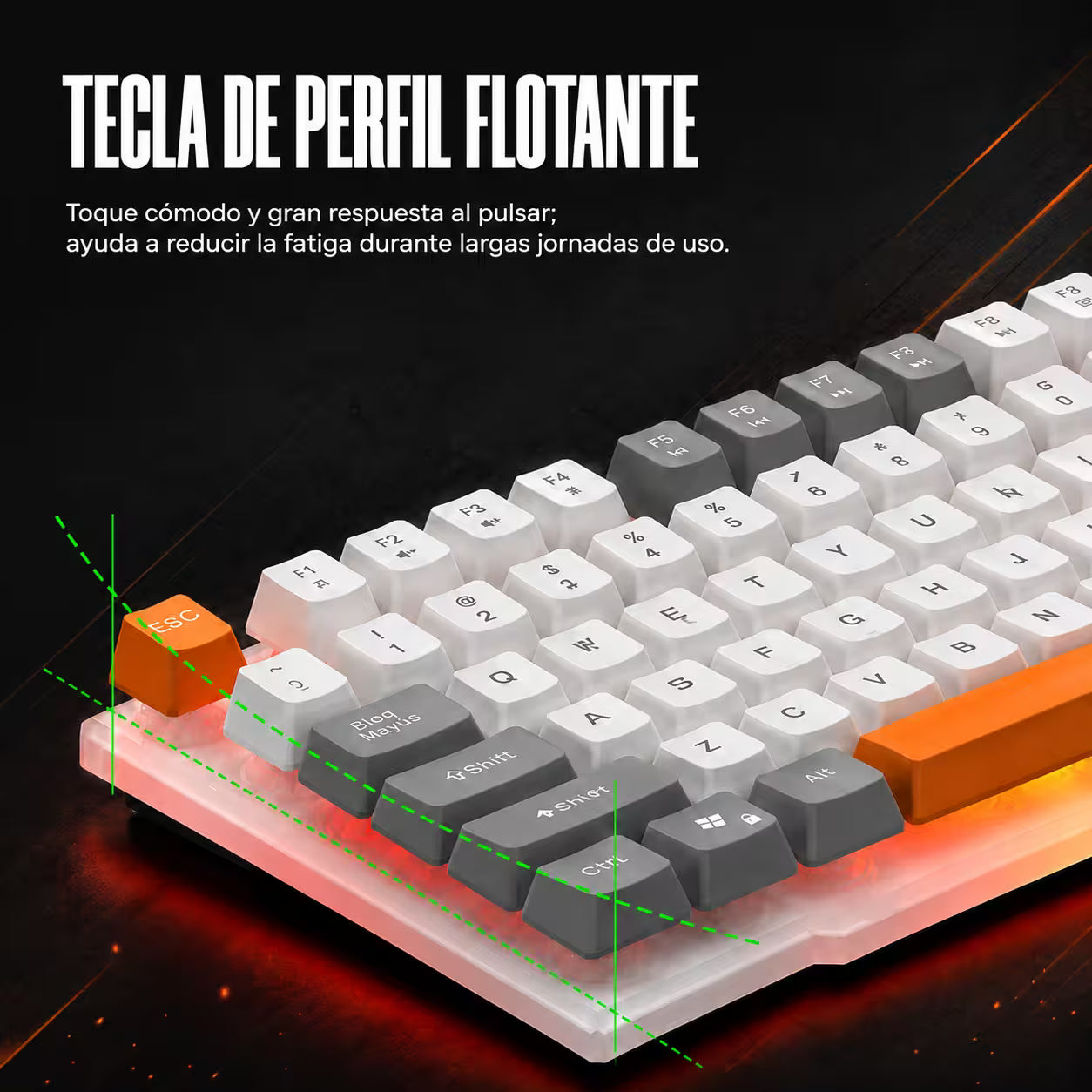 Combo Teclado y Mouse Gamer RGB AOAS A-1020 Blanco USB – 104 Teclas con Ñ | DPI 800/1200/1600