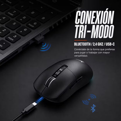 Mouse Gamer Inalámbrico Recargable ONIKUMA DM07 RGB 24000 DPI 1000Hz con Base de Carga