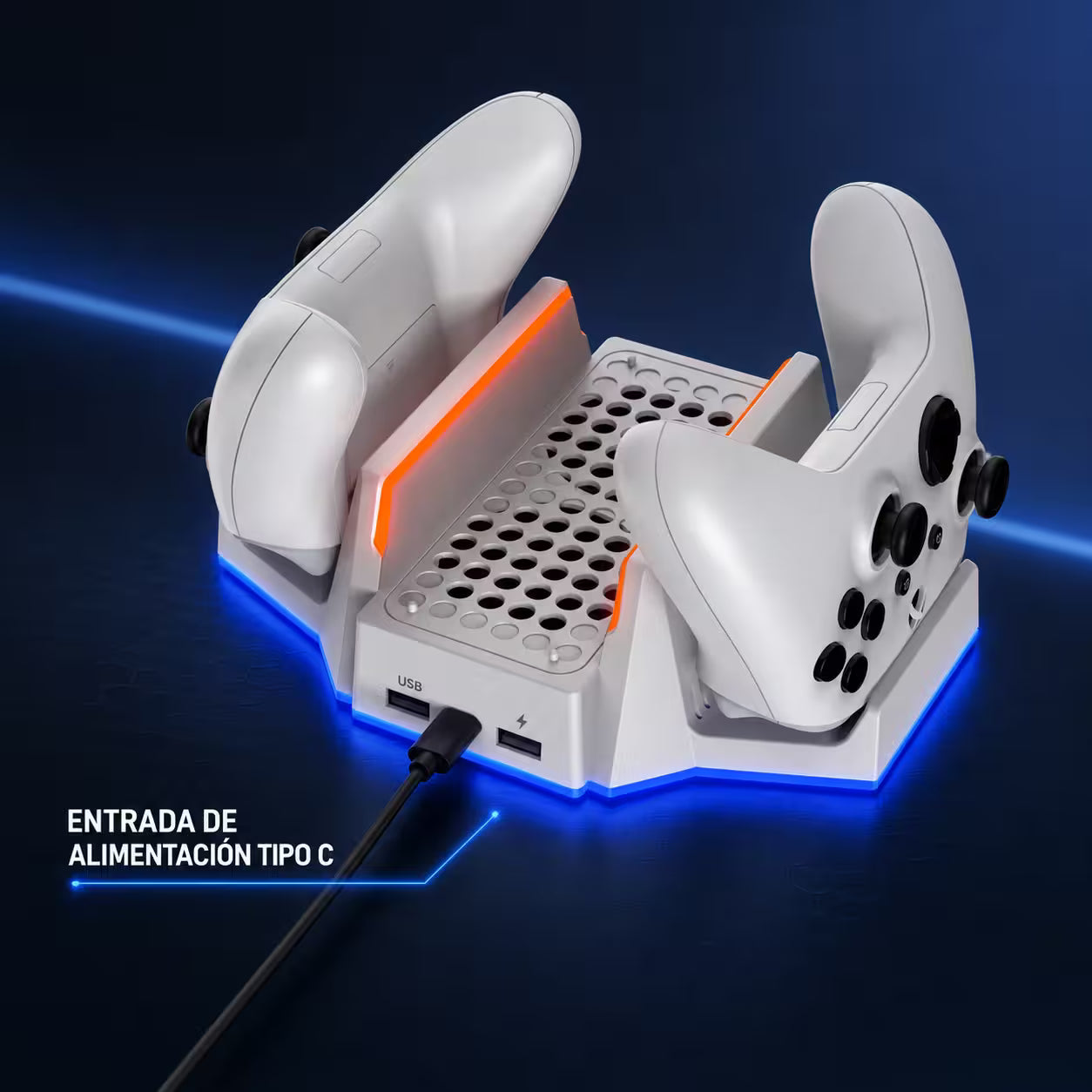 Base Vertical Multifuncional DOBE para Xbox Series S — RGB, Carga Dual y Refrigeración