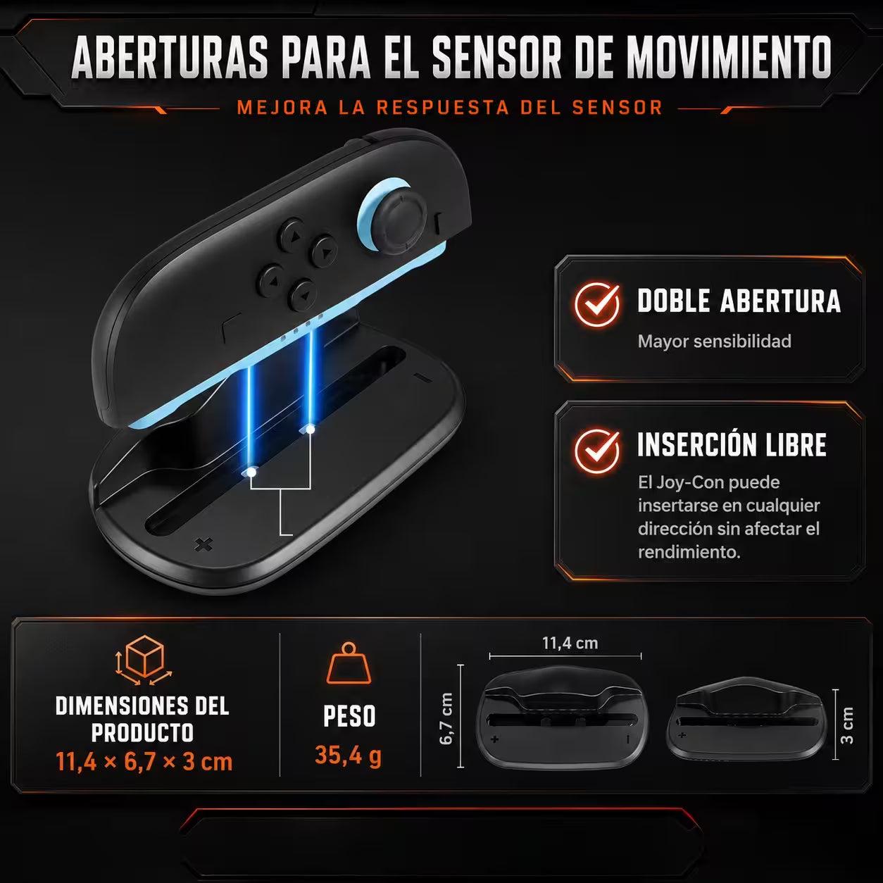 Soporte Joy-Con Tipo Mouse Nintendo Switch 2 - Pack 2 Unidades Magnético Teflón PTFE