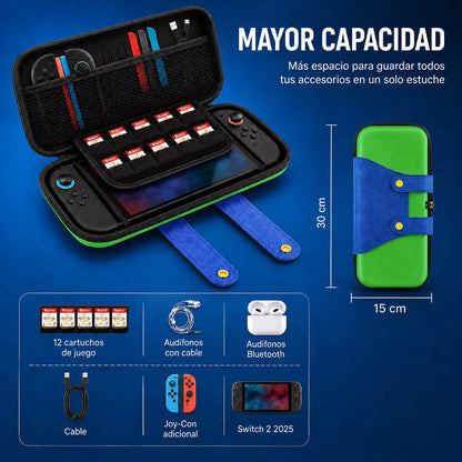 Estuche de Transporte Nintendo Switch 2 | Rígido Edición Luigi