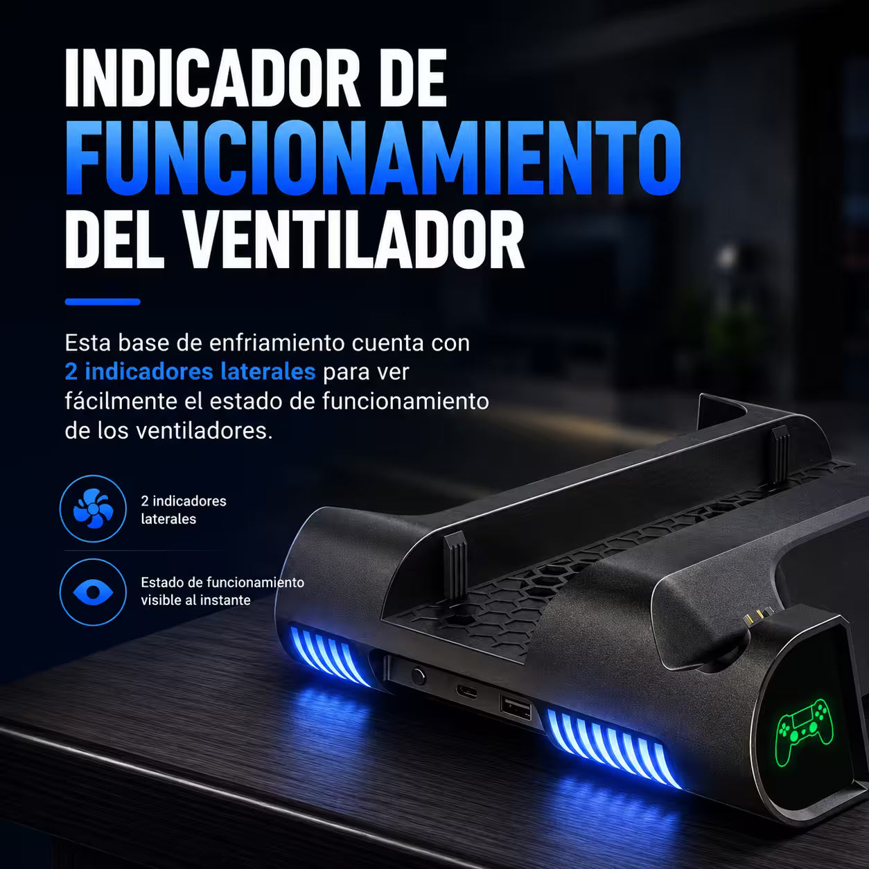 Base Cargadora y Refrigerante DOBE para PS4 | Ventilador + Carga Dual | PS4, Slim y Pro