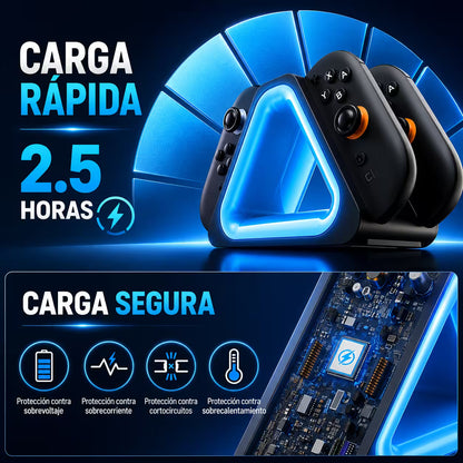 Base de Carga Joy-Con 4en1 RGB Nintendo Switch 2 – Charging Dock Triangular | USB-C